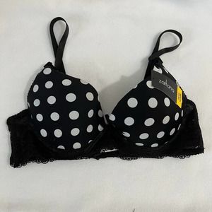 FAYLINA WOMEN POLKA DOTS UNDERWIRE PADDED BRA SIZE 32A